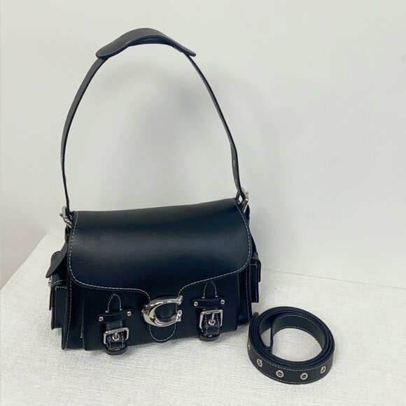 Coach Handbags - COACH Cargo Soft Tabby Black Leather Shoulder Bag CT721